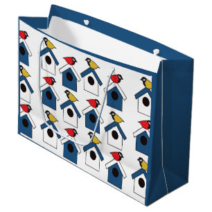 Birdhouse Bird House Colourful Birds Birdhouse Large Gift Bag