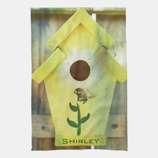 Birdhouse by Shirley Taylor Tea Towel (Vertical)