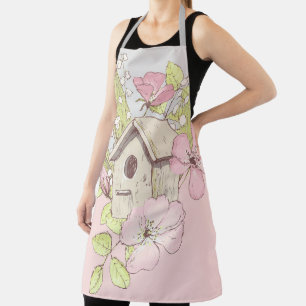 Birdhouse Floral Colorblock Apron