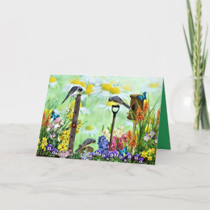 Birdhouse Flower Garden Card