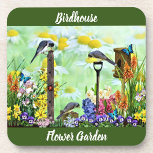 Birdhouse Flower Garden Coaster