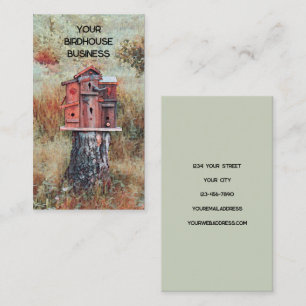 Birdhouse In Forest Rust Brown Vintage Style Business Card