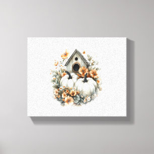 Birdhouse Shirt Country Pumpkin Canvas Print