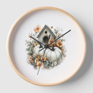 Birdhouse Shirt Country Pumpkin Clock