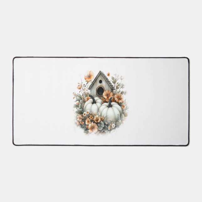 Birdhouse Shirt Country Pumpkin Desk Mat (Front)