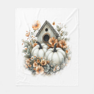 Birdhouse Shirt Country Pumpkin Fleece Blanket