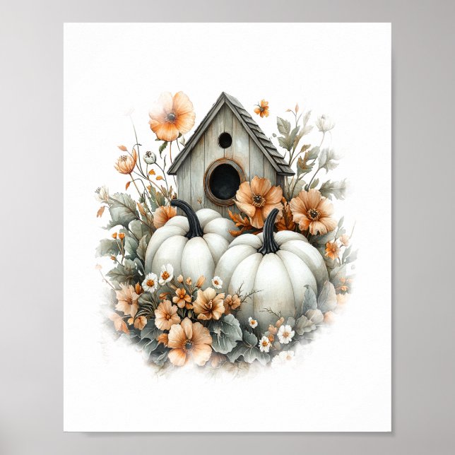 Birdhouse Shirt Country Pumpkin Poster (Front)