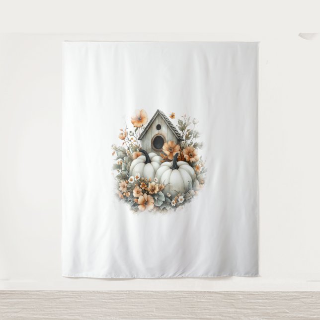 Birdhouse Shirt Country Pumpkin Tapestry (Front)