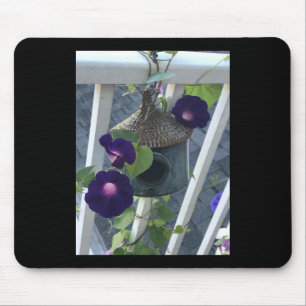 Birdhouse With Morning Glories Mouse Mat