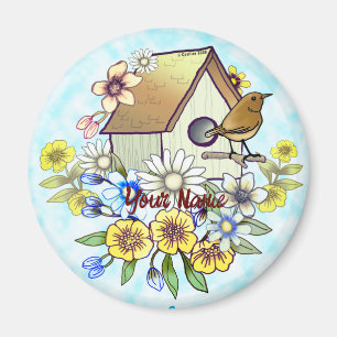 Birdhouse Wren Magnet