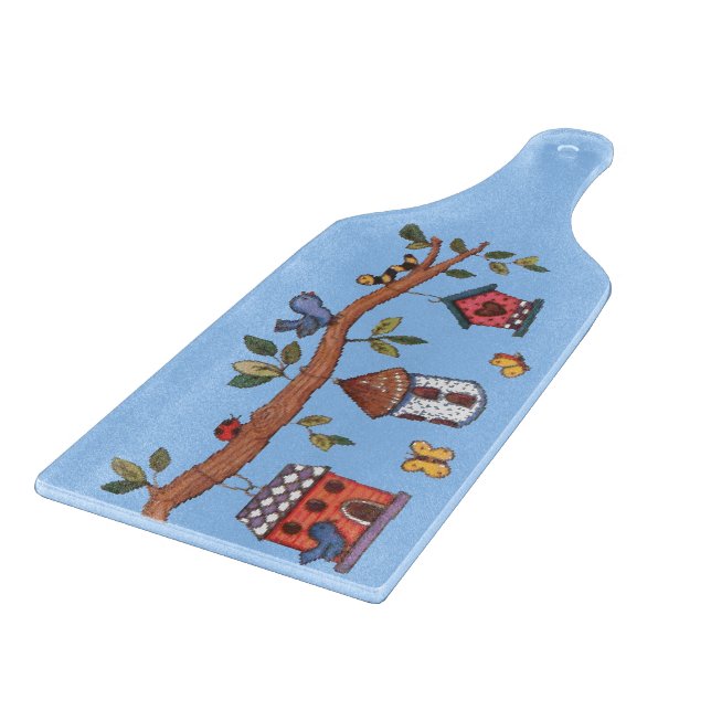 Birdhouses Cutting Board (Corner)