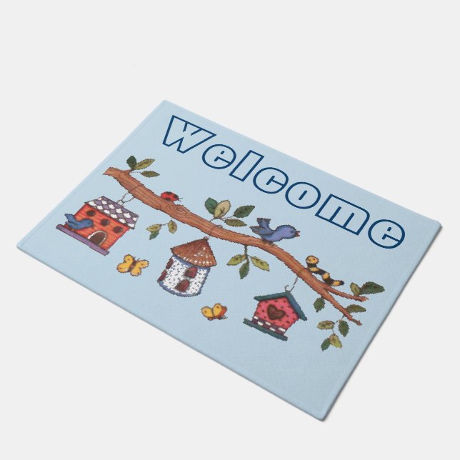 Birdhouses Doormat (Angled)