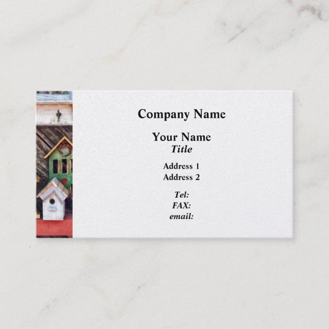 Birdhouses for Sale Business Card (Front)