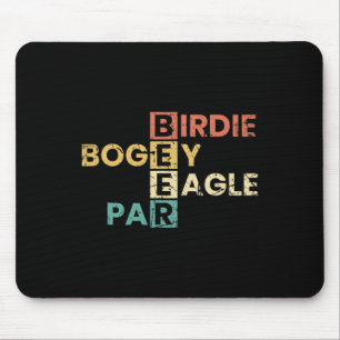 Birdie Bogey Eagle Par Beer Funny Golf Player Golf Mouse Mat
