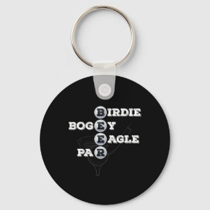 Birdie Bogey Eagle Par Beer Golf Ball Funny Golfer Key Ring