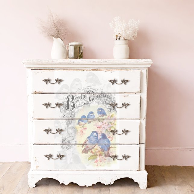 Birdie Darling Blue Birds Cherry Blossom Decoupage Tissue Paper (Creator Uploaded)