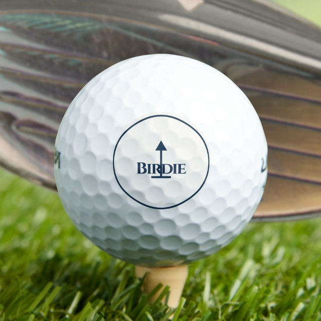 Birdie Deep Sea Blue on Almost White Golf Balls (Creator Uploaded)