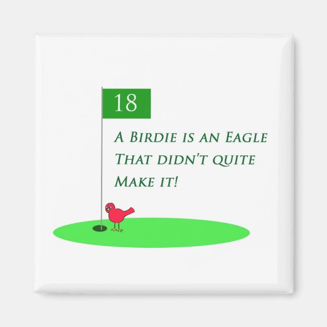 Birdie Eagle Golf Cartoon Magnet (Front)