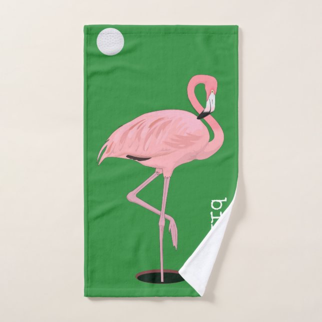 Birdie Flamingo Golf Hand Towel (Hand Towel)