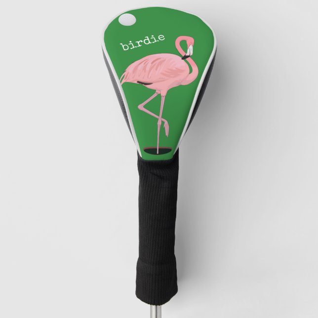 Birdie Flamingo Golf Head Cover (Front)