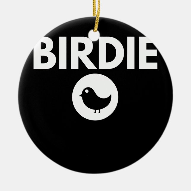 Birdie Golf  Ceramic Tree Decoration (Front)