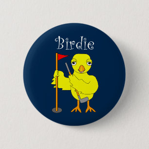 Birdie Golfer Chick 6 Cm Round Badge