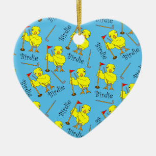 Birdie Golfer Chick Ceramic Tree Decoration