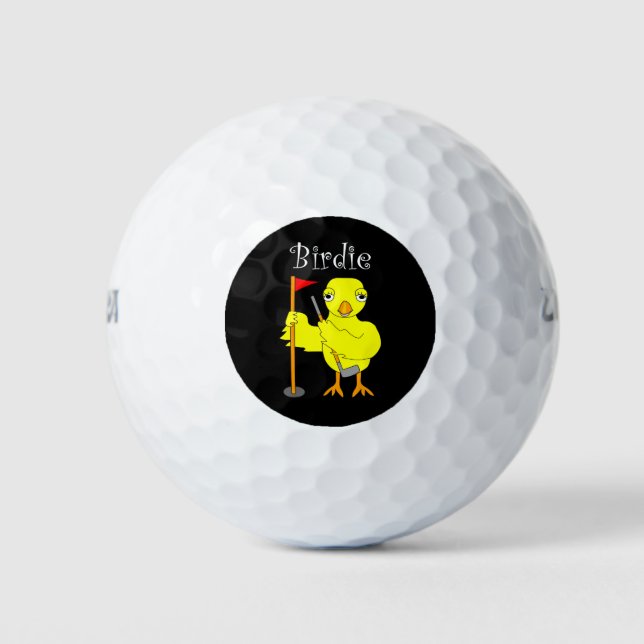 Birdie Golfer Chick Golf Balls (Front)