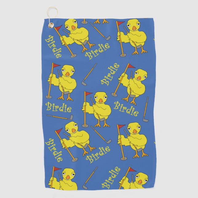 Birdie Golfer Chick Golf Towel (Front)