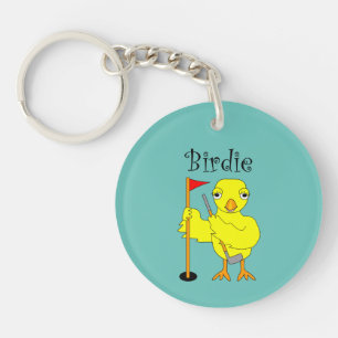 Birdie Golfer Chick Key Ring