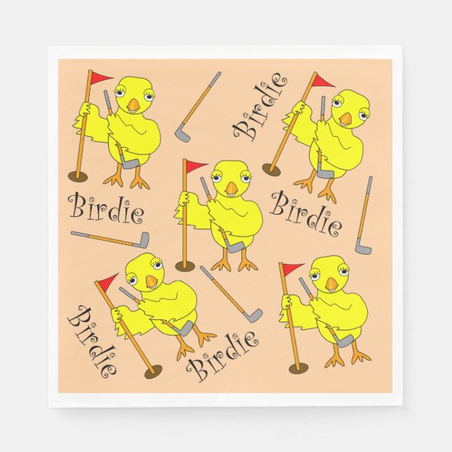 Birdie Golfer Chick Napkin (Front)