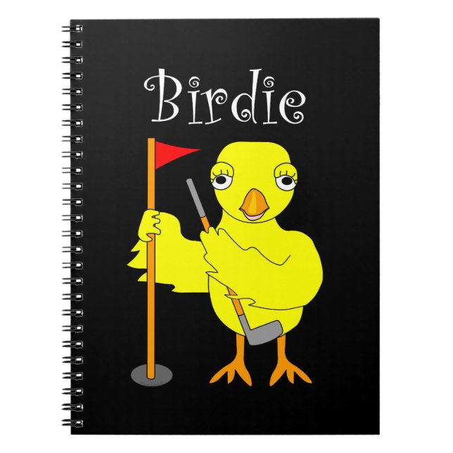 Birdie Golfer Chick Notebook (Front)