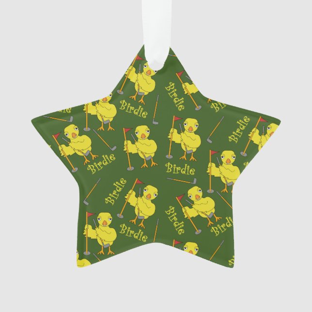 Birdie Golfer Chick Ornament (Front)