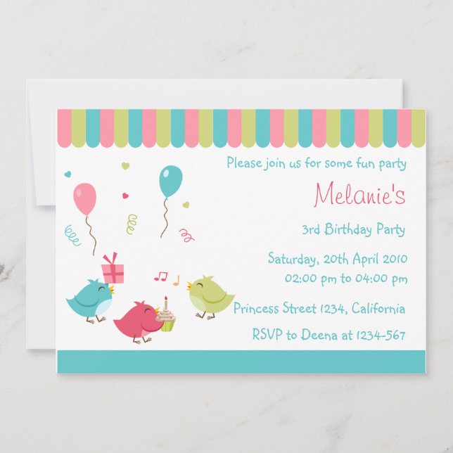 Birdie Party Invitation (Front)