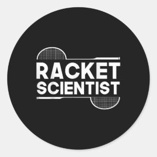 Birdie Shuttle Racket Scientist Badminton  Classic Round Sticker