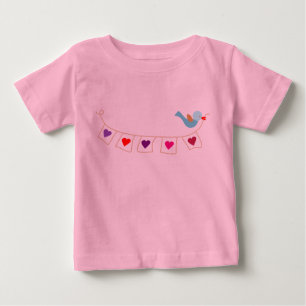 birdie valentine hearts baby T-Shirt