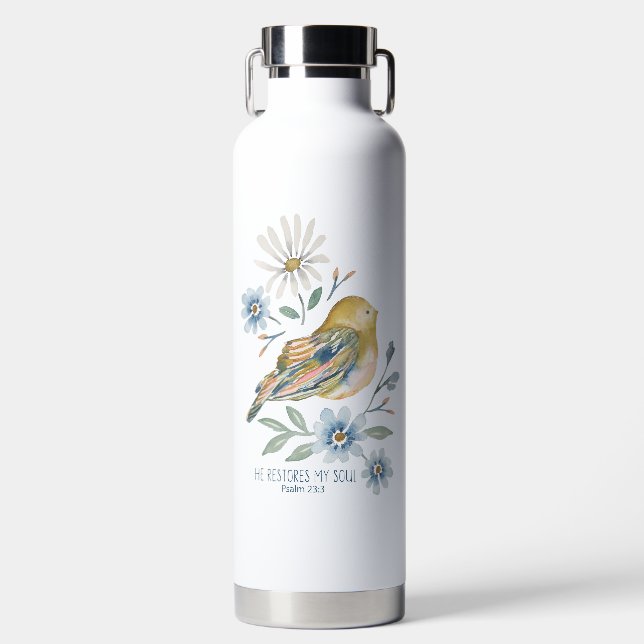 Birdie with scripture 32oz waterbottle water bottle (Front)