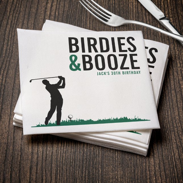Birdies & Booze Adult Golf Birthday Party Napkin (Birdies & Booze Adult Golf Birthday Party Napkins
)