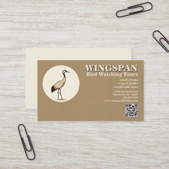 Birding Birdwatching Wildlife Tours Rehab Business Card (Front/Back In Situ)