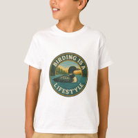Birding Is a Lifestyle - Vintage Loon Badge Design