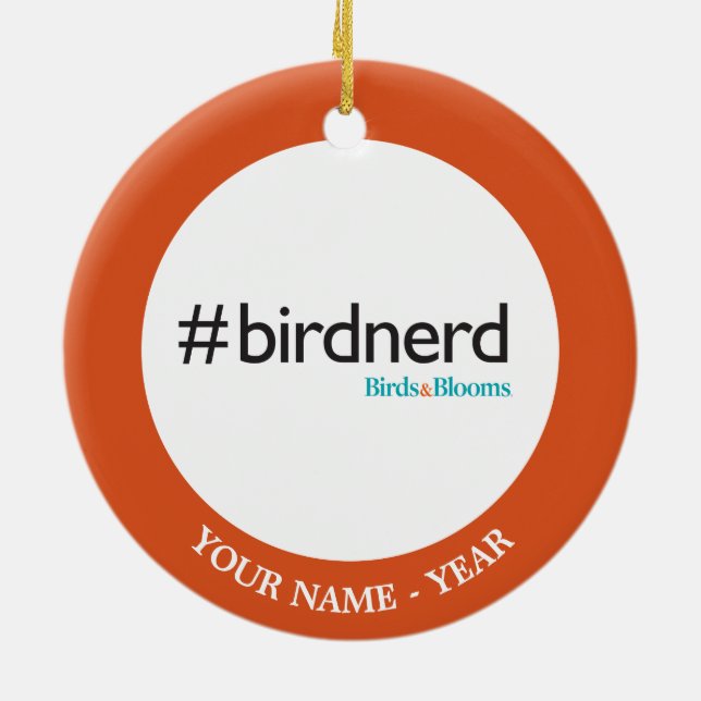 #BirdNerd Ceramic Tree Decoration (Back)