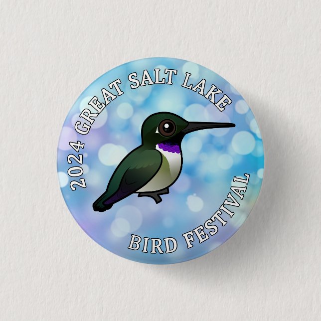 Birdorable 2024 Great Salt Lake Bird Festival 3 Cm Round Badge (Front)