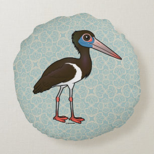 Birdorable Abdim's Stork Round Cushion