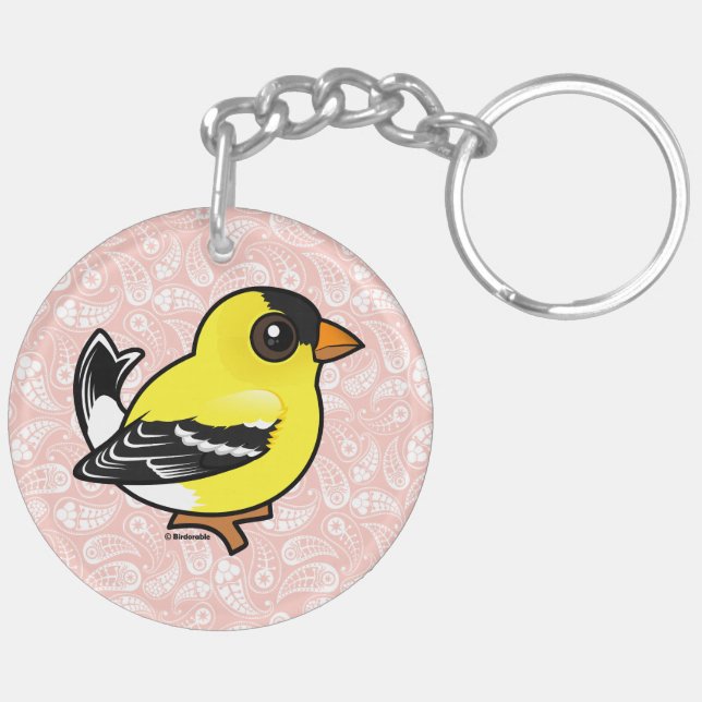 Birdorable American Goldfinch Key Ring (Back Left)