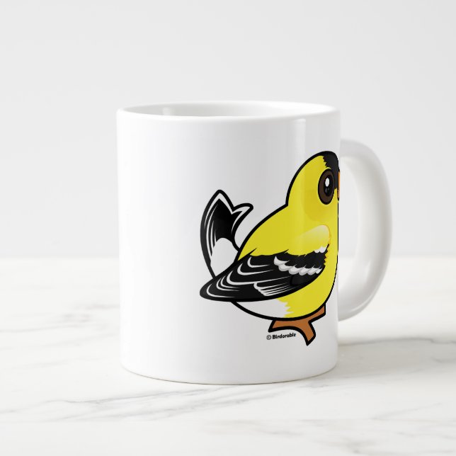 Birdorable American Goldfinch Large Coffee Mug (Front Right)