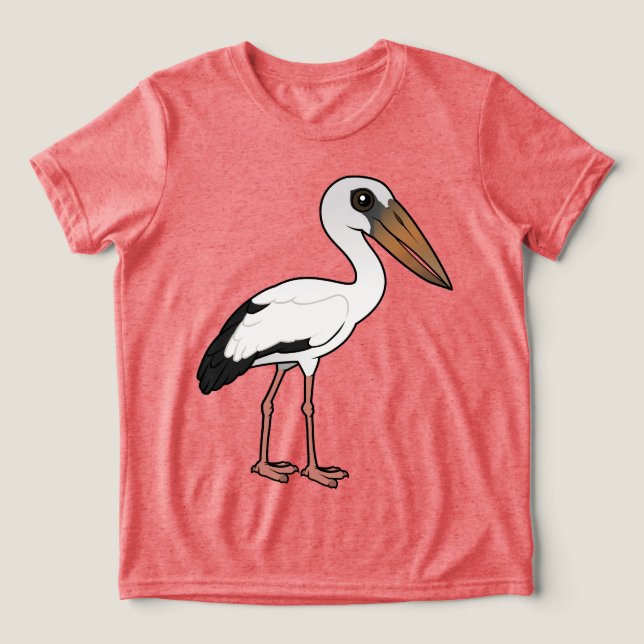 Birdorable Asian Openbill Tri-Blend Shirt (Design Front)