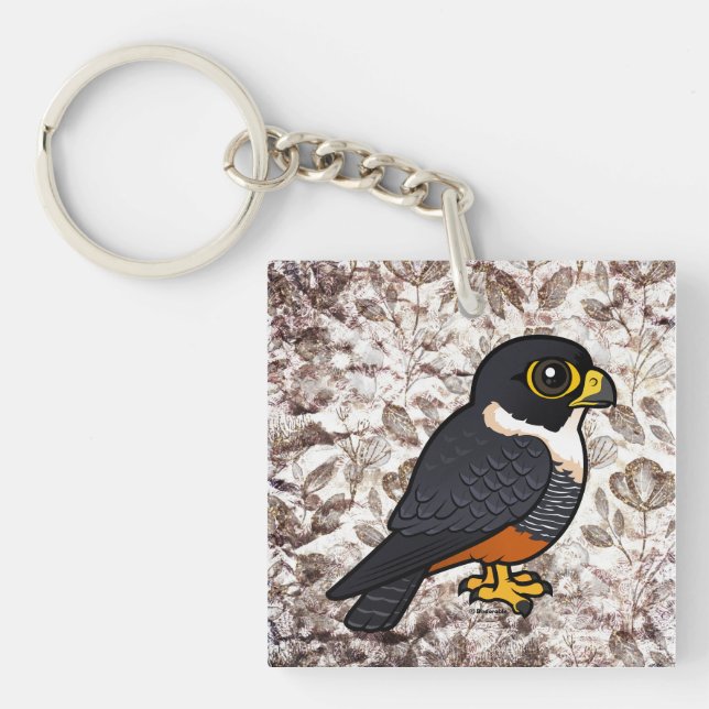 Birdorable Bat Falcon Cute Cartoon Raptor Key Ring (Front)