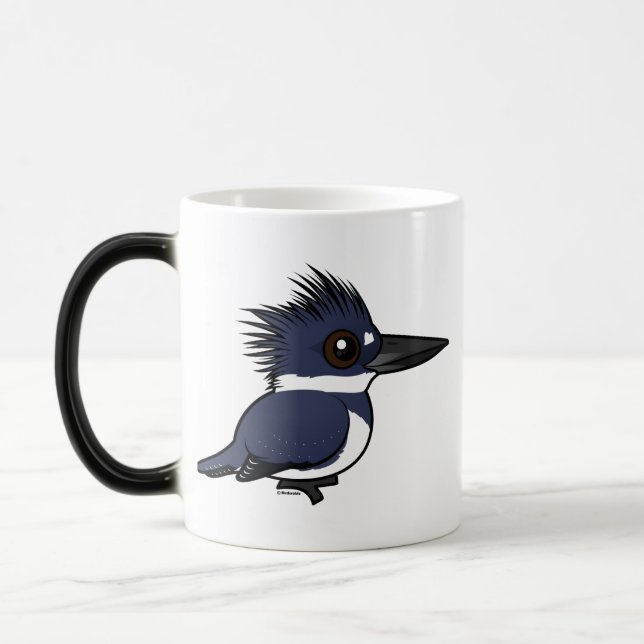 Birdorable Belted Kingfisher (male) Magic Mug (Left)