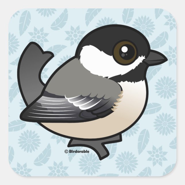 Birdorable Black-capped Chickadee Square Sticker (Front)