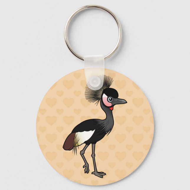 Birdorable Black Crowned-Crane Key Ring (Front)